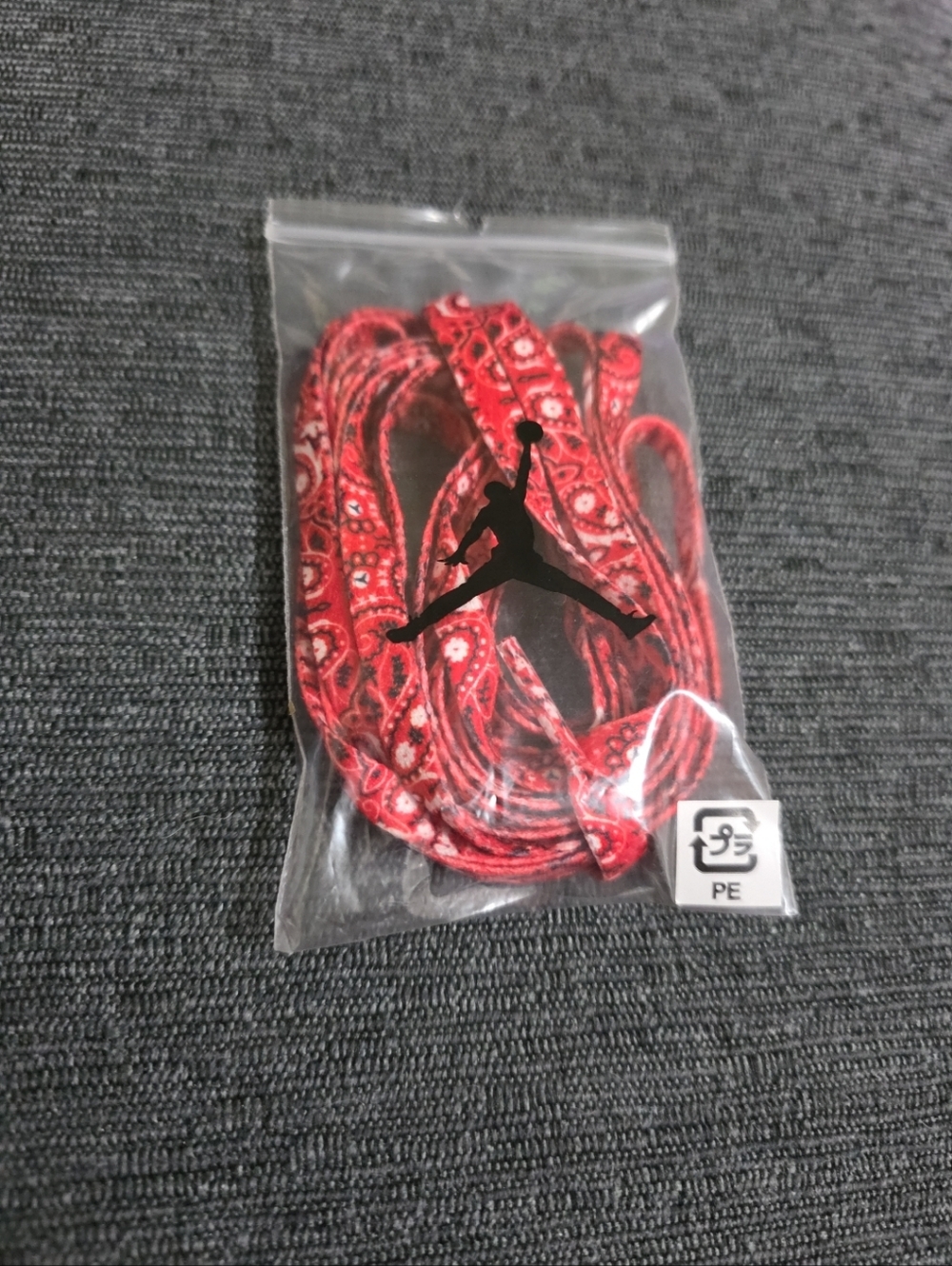 Jordan Red Paisley Shoelaces with Jumpman Accent